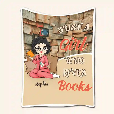 Custom Name Book Lover Blanket – Cozy Reading Throw for Bedroom or Library