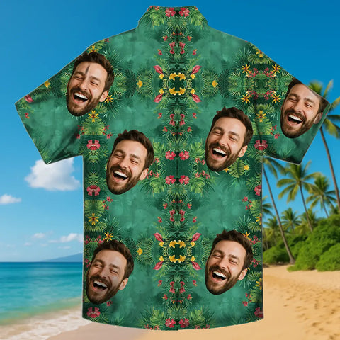 Your Face, Your Shirt – Custom Tropical Print Hawaiian Tee