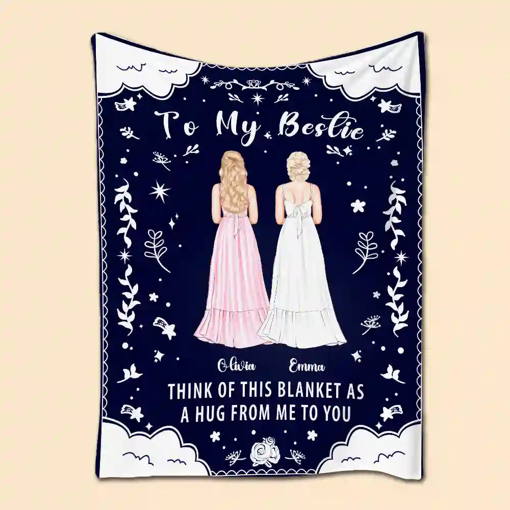 Personalized “To My Bestie” Blanket – Custom Friendship Flannel Throw Gift