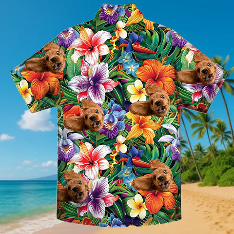 Personalized Hawaiian Shirt with Your Pet’s Face – Fun Tropical Gift for Pet Owners