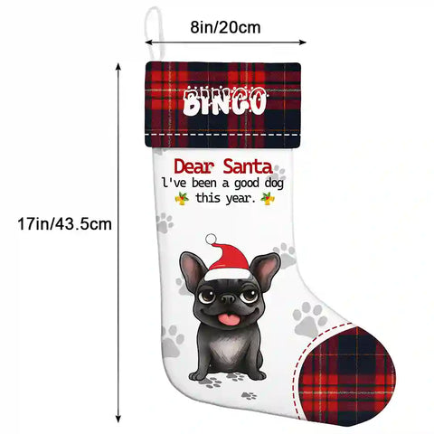 Custom Dog & Cat Christmas Stocking – Personalized with Pet Photo & Name, Festive Holiday Gift