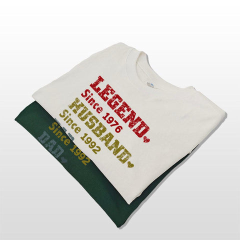 T-shirt unisexe personnalisé « Mari, papa, grand-père » - Cadeau d'anniversaire pour papa, grand-père, fête des pères 