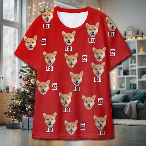 Custom Christmas Short Sleeve Flannel Pajamas – Matching Holiday Sleepwear for Families & Pets