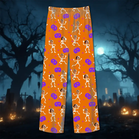 Custom Pumpkin Family Halloween Pajamas – Personalized Photo Fall Sleepwear