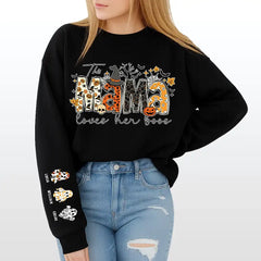 Custom Halloween Mama Sweatshirt, Halloween Mom Gift, Personalized Spooky Mama，Custom Name Halloween