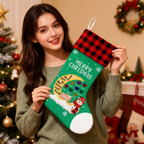 Personalized Grandma Christmas Stocking – I Love You to the Moon and Back