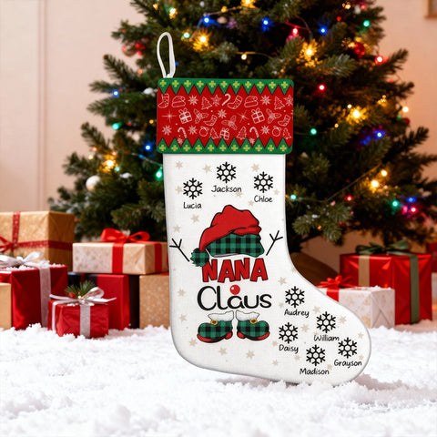 Personalized Grandma's Christmas Stockings with Grandchildren's Names - Family Holiday Decoration Gift