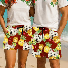 Pantalones cortos hawaianos con la cara de tu mascota: ¡listos para las vacaciones!