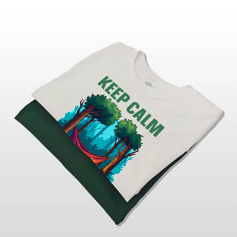 Restez calme et continuez à camper - T-shirts en coton personnalisés, sweat-shirts, sweats à capuche, cadeaux pour les amateurs de camping 