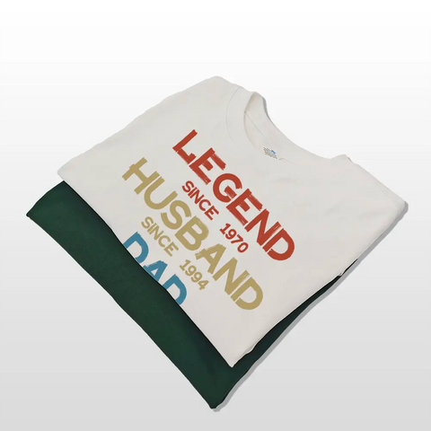 Légende, Mari, Papa et Papa Depuis - T-shirts, sweats à capuche et sweatshirts personnalisés pour la famille - Cadeau pour papa, grand-père