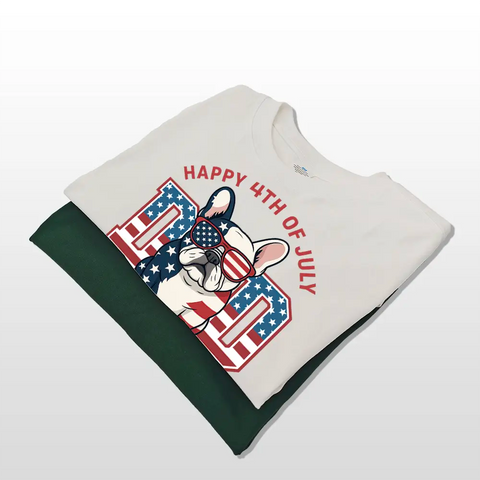 Cadeau de la fête de l'indépendance pour papa chien - T-shirts, sweats à capuche et sweatshirts personnalisés pour la famille 