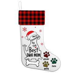 Personalized Dog Mom Christmas Stockings - Customize Pet Name and Quantity