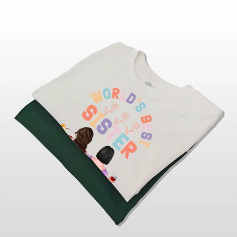 avec ta meilleure sœur, T-shirt personnalisé en coton premium, sweat à capuche, sweat-shirt - Cadeau pour amis 