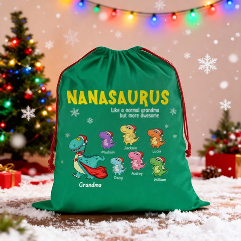 Custom Nanasaurus gift bags with your grandchild's name