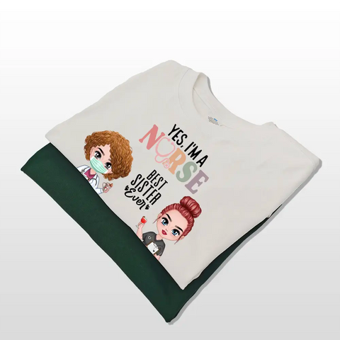 Meilleure sœur, t-shirt personnalisé en coton premium, sweats à capuche et sweat-shirts - Cadeaux pour amies infirmières