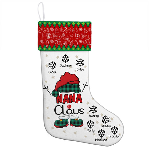 Personalized Grandma's Christmas Stockings with Grandchildren's Names - Family Holiday Decoration Gift