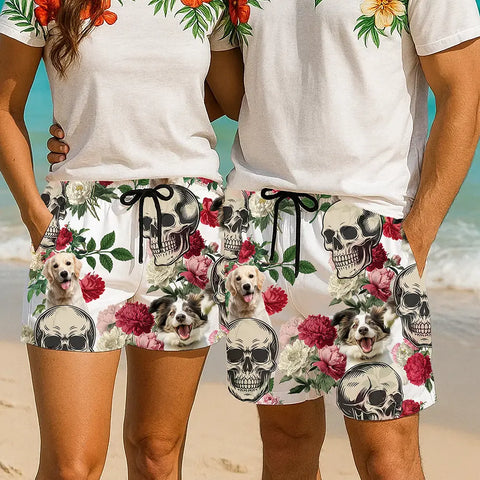 Custom Pet Photo Hawaiian Shorts – Personalized Beachwear for Pet Lovers