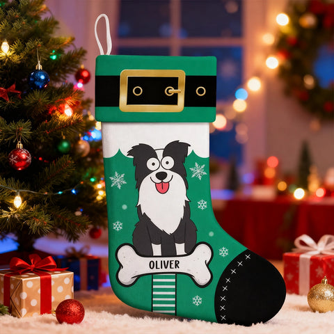 Custom Pet Christmas Stockings - Cartoon Dog Pattern Gifts