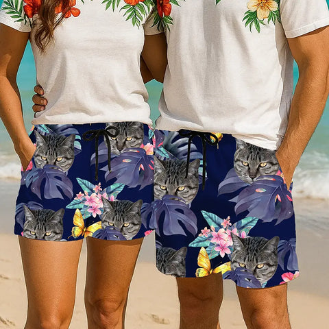Custom Pet Face Hawaiian Shorts – Made for Sun & Fun