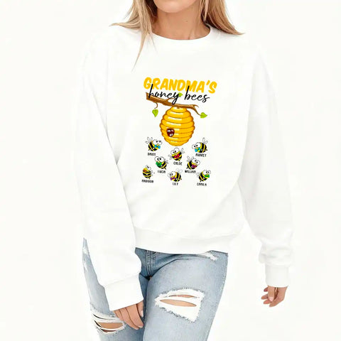 Personalized Grandma’s Honey Bees Sweatshirt with Kids’ Names