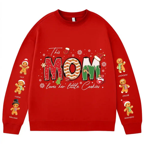 This Mom Loves Her Little Cookies – personalized gingerbread kids sweatshirts