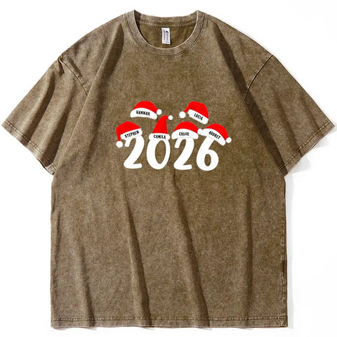 Personalized Family Christmas T-Shirt with Custom Names