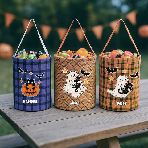 Personalized Halloween Candy Bag – Cute Pumpkin or Ghost Design