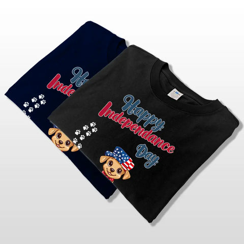 Joyeux Jour de l'Indépendance - T-shirts, sweats et sweats à capuche en coton personnalisés pour les amoureux des animaux 