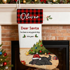 Personalized Dog Christmas Stocking – Dear Santa Gift for Pet Lovers