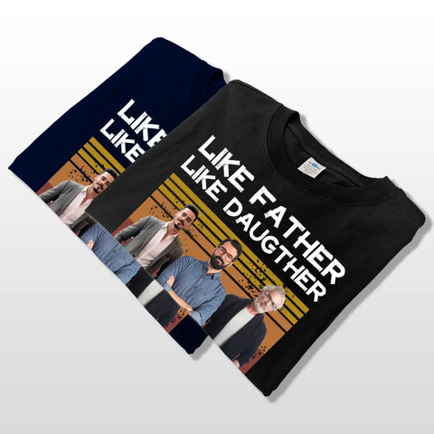 Foto personalizada "Como papá" - Camiseta, sudadera o sudadera unisex personalizada - Regalo para papá 