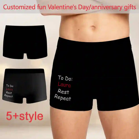 Funny Valentine’s Gift for Him – Personalized Photo Men’s Boxer Briefs