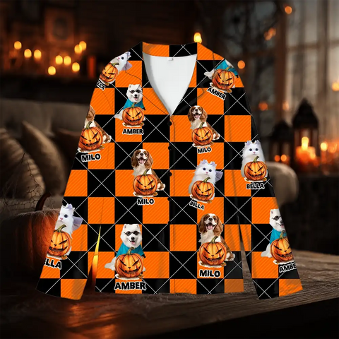 Halloween Pet Pajamas – Personalized  Sleepwear with Dog or Cat Photo & Name