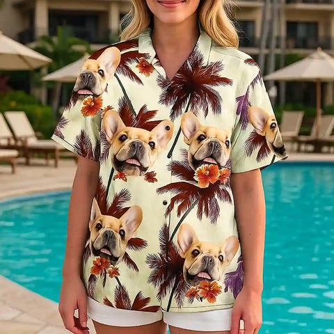 Personalized Pet Face Hawaiian Shirt – Custom Unisex Summer Holiday Shirt
