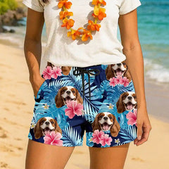 Pantalones cortos hawaianos con cara personalizada: un divertido atuendo vacacional personalizado