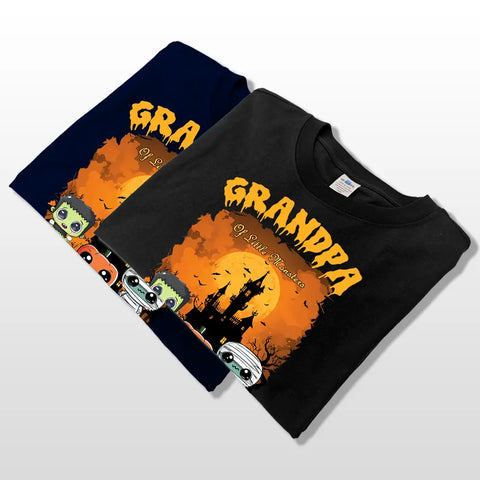 Personalized Family Halloween T-Shirt ，sweatshirts, hoodies– Cute Little Monster Design, Unisex Gift for Grandpa & Grandma