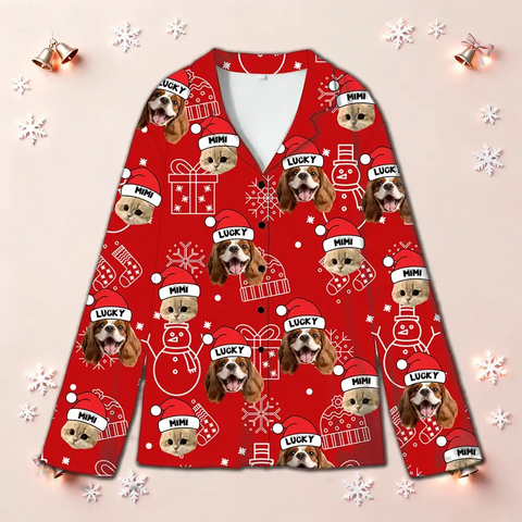 Personalized Family Photo Christmas Pajamas – Matching Sleepwear Set
