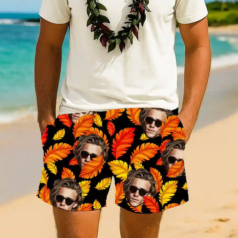 Pantalones cortos hawaianos divertidos y personalizados: ¡agrega caras para lograr el mejor look! 