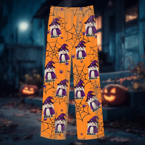 Custom Halloween Pet Pajamas – Personalized Sleepwear with Dog or Cat Photo & Name