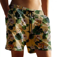 Short hawaïen personnalisé avec tête de chien pour homme – Téléchargez la photo de votre animal
