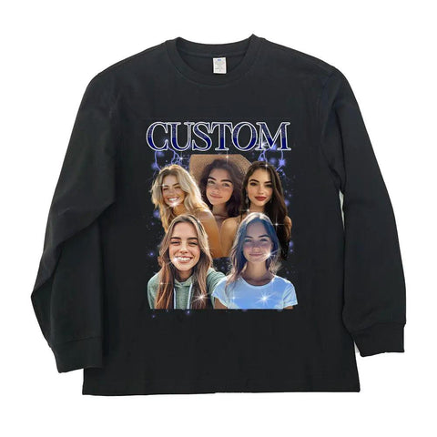 Camiseta, sudadera o sudadera retro unisex con foto personalizada: regalo para novia, amigos o pareja.