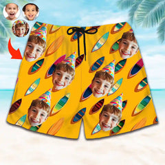 Shorts hawaianos personalizados con caras: ropa de playa divertida y personalizada