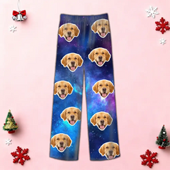 Custom Photo Family Pajamas – Space Background Personalized Sleepwear