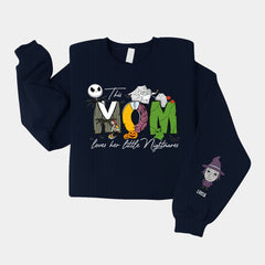 Customize this mom love her nightmare sweatshirt, personalized Halloween sweater, Halloween gift