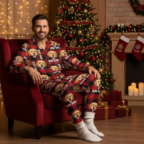 Personalized Christmas Pet Family Pajamas – Holiday Sleepwear with Festive Prints & Matching Hats