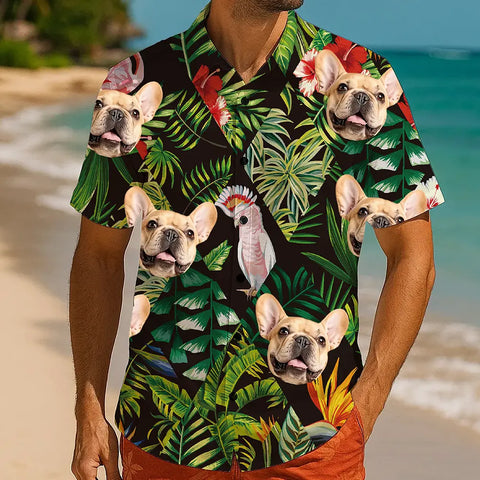 Camisa hawaiana tropical con cara personalizada: un regalo de verano único 
