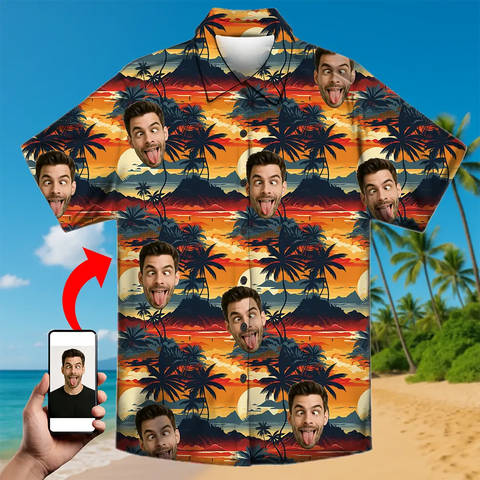 Tu foto en una camisa hawaiana: un divertido regalo personalizado para los amantes de la playa