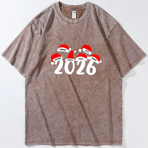 Personalized Family Christmas T-Shirt with Custom Names