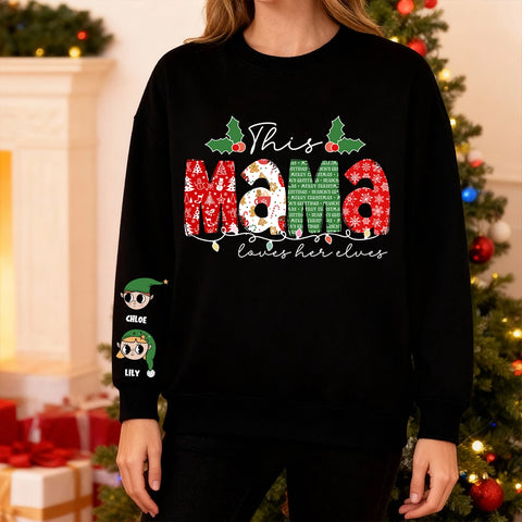 This Mum Loves Her Elves– personalizing Christmas sweatshirts with characters and children's names