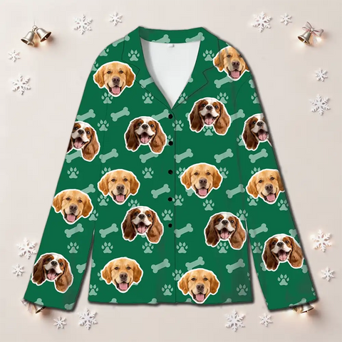 Custom Pet Face Christmas Pajamas – Personalized Family Matching Set