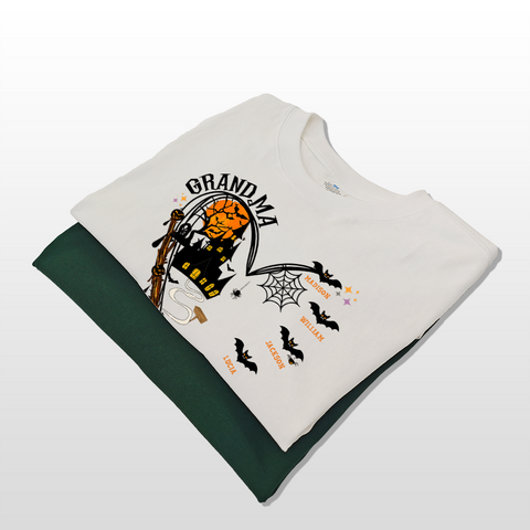 Personalized Halloween grandma and grandchildren name family T-Shirts, Sweatshirts & Hoodies, gift for grandma